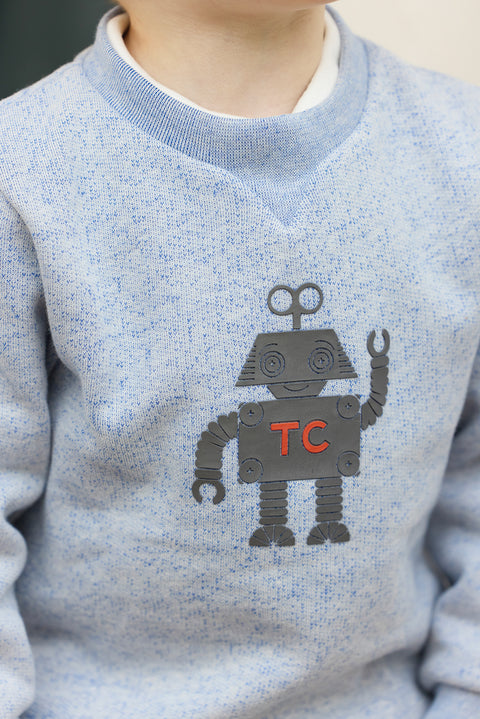 Sweat - Bleu grisé illustration robot - Image principale