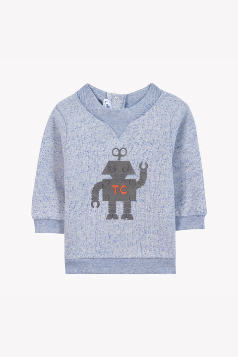Sweat - Bleu grisé illustration robot - Image principale