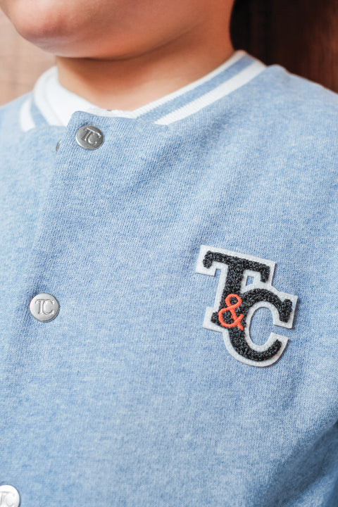 Gilet - Bleu grisé effet bomber - Image principale