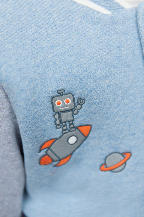 Gilet - Bleu grisé effet bomber - Image principale