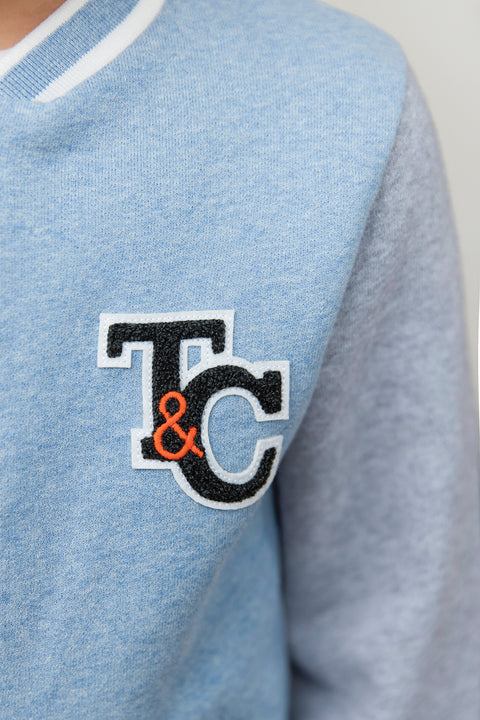 Gilet - Bleu grisé effet bomber - Image principale