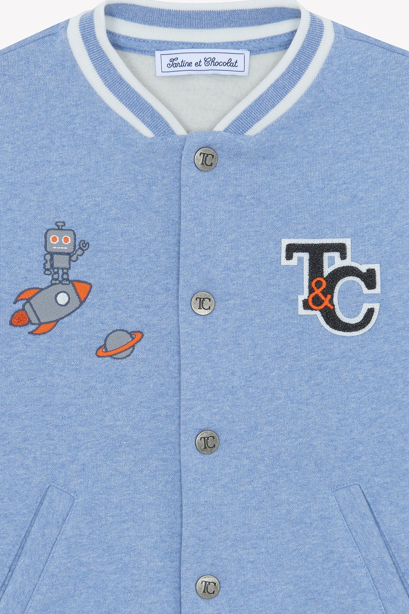 Gilet - Bleu grisé effet bomber