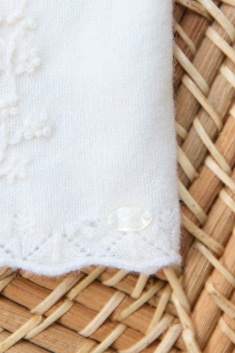 Cardigan - Ecru broderie feuillage - Image principale