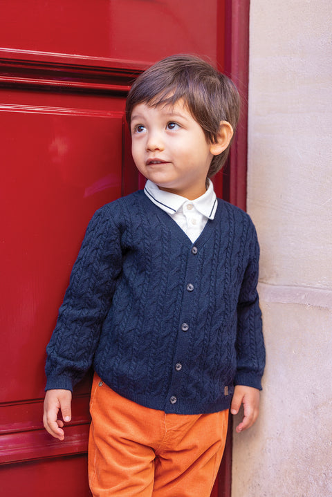 Gilet - Marine 100% cachemire - Image principale