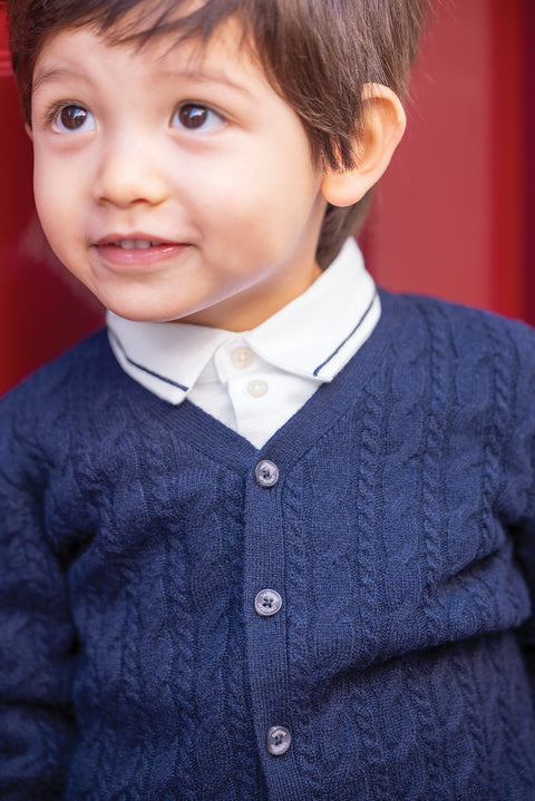 Gilet - Marine 100% cachemire - Image principale