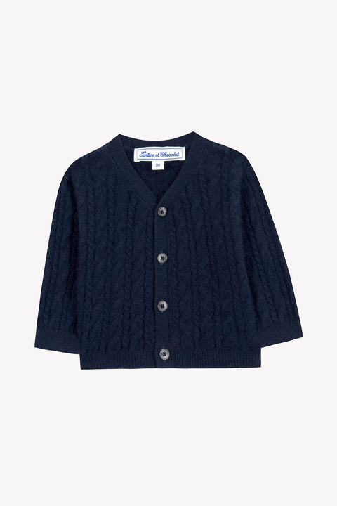 Gilet - Marine 100% cachemire - Image principale