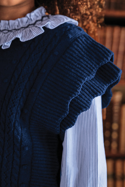 Cardigan - Marine sans manche - Image principale