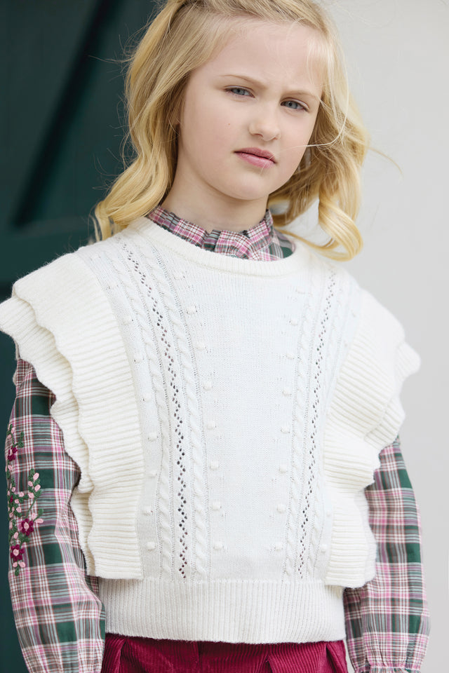 Cardigan - Ecru sans manche - Image principale