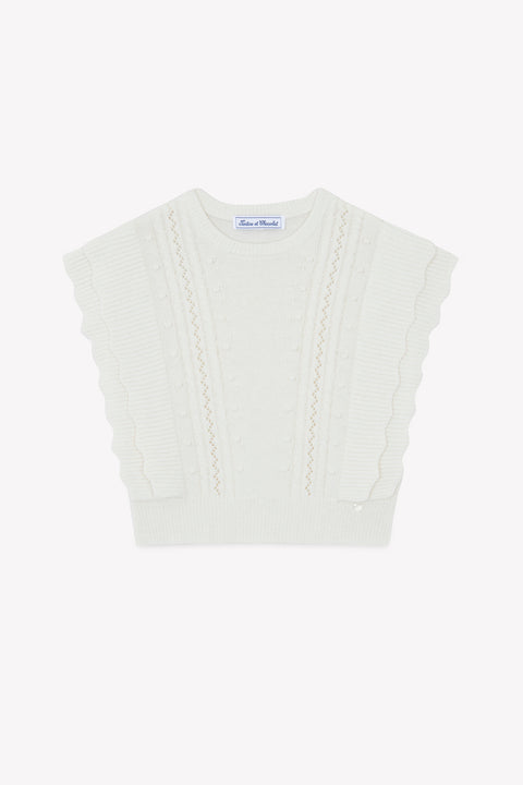 Cardigan - Ecru sans manche - Image principale