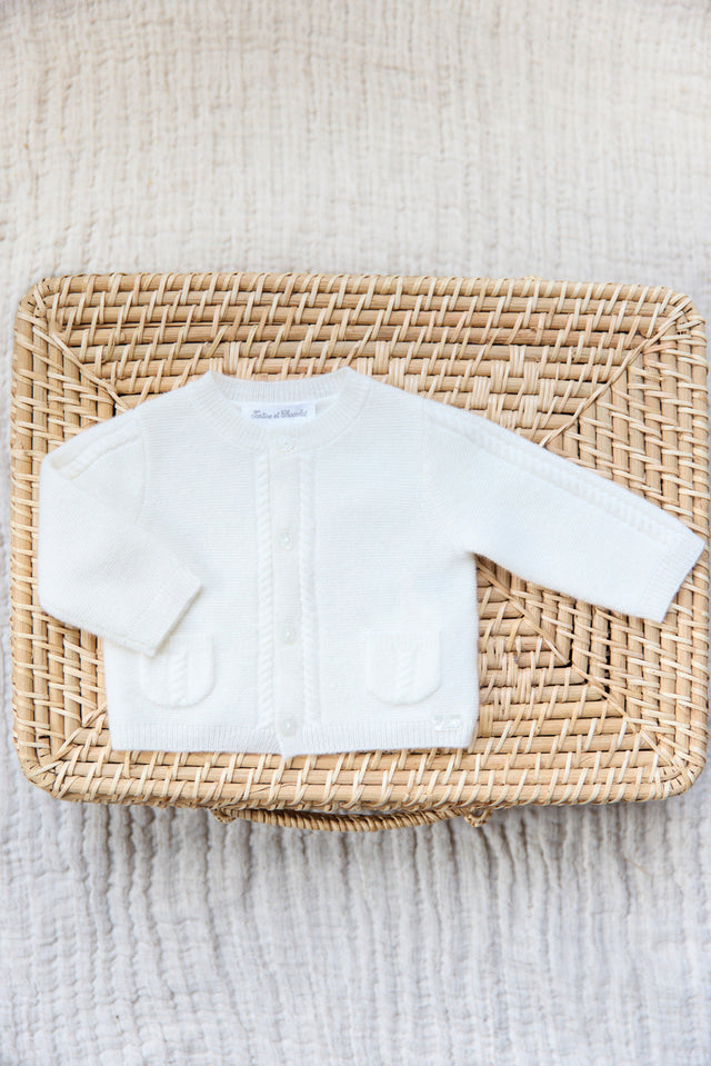 Cardigan - Ecru avec poches - Image principale