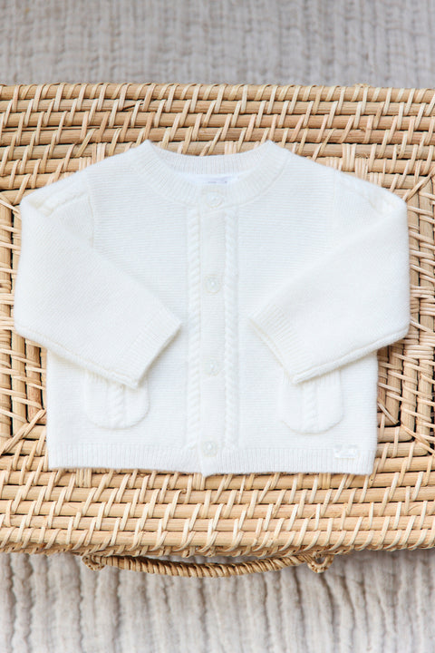 Cardigan - Ecru avec poches - Image principale