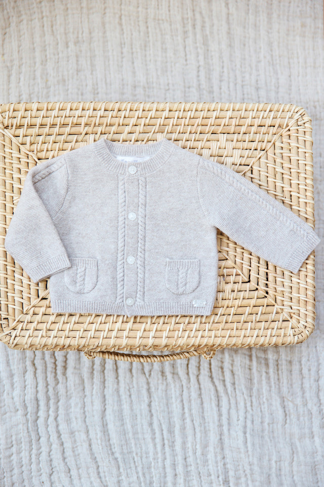Cardigan - Greige chiné avec poches - Image principale
