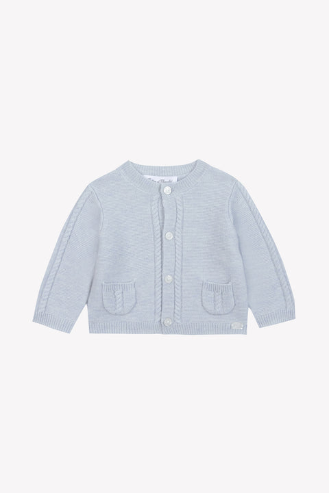 Cardigan - Bleu céleste chiné avec poches - Image principale
