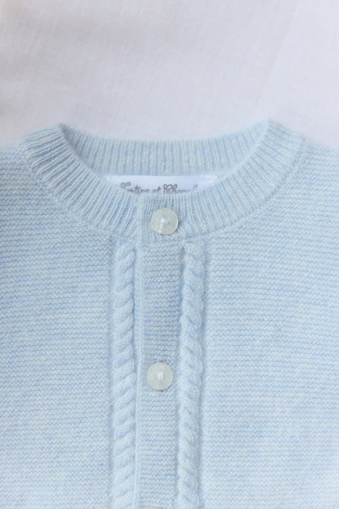 Cardigan - Bleu céleste chiné avec poches - Image principale