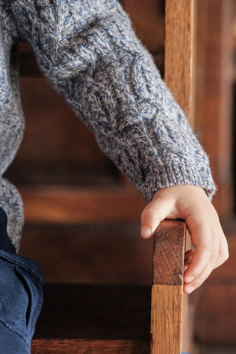 Gilet - Marine col châle maille torsadée - Image principale