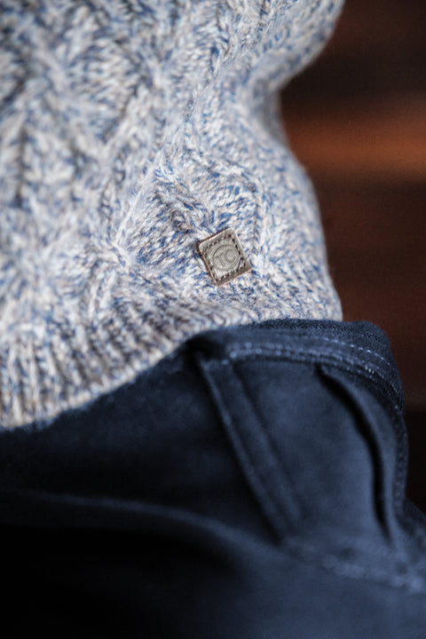 Gilet - Marine col châle maille torsadée - Image principale