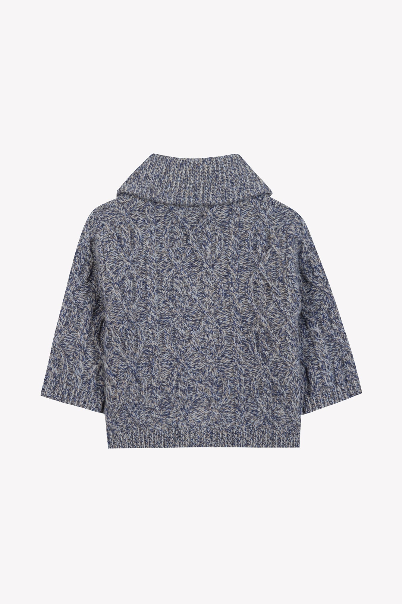 Gilet - Marine col châle maille torsadée