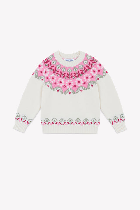 Pull - Ecru motif jacquard - Image principale