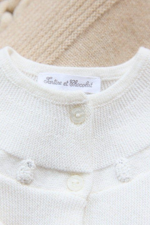 Cardigan - Ecru broderie moutons - Image principale