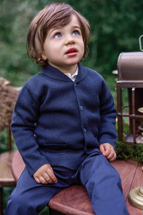 Gilet - Marine maille torsadée - Image principale