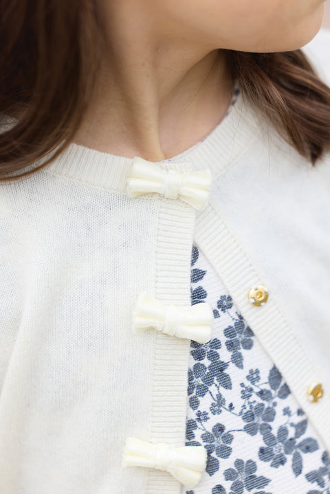 Cardigan - Ecru nœuds - Image principale