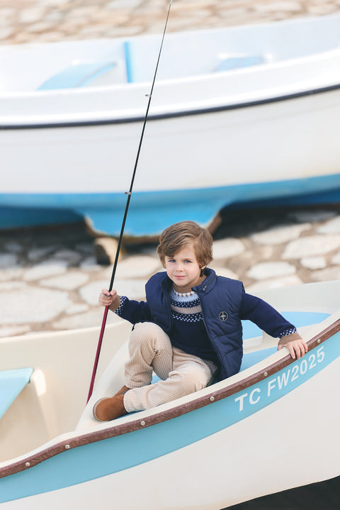 Down jacket - Navy sleeveless - Image principale