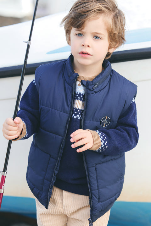 Down jacket - Navy sleeveless - Image principale