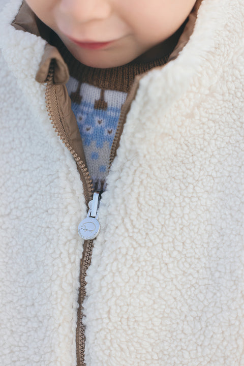 Gilet - Beige imitation fourrure mouton - Image principale