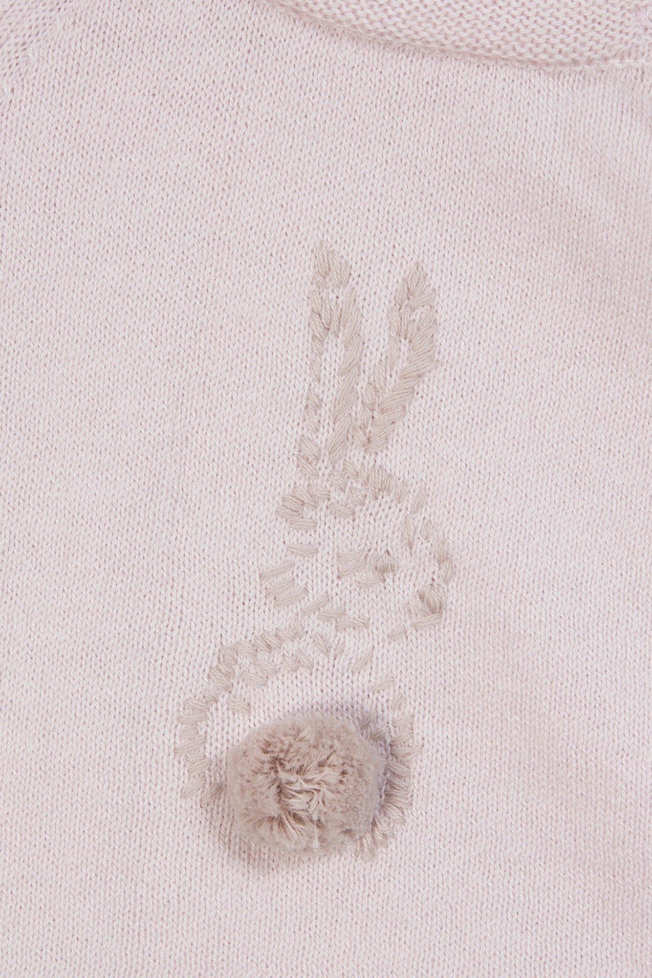 Pull - Rose pâle broderie lapin