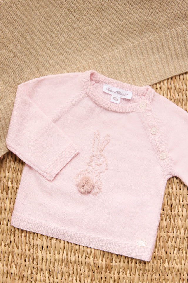 Sweater - Pale pink Embrodery rabbit - Image principale