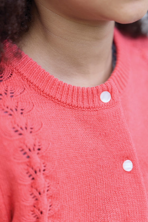 Cardigan - Praline en laine ajourée - Image principale