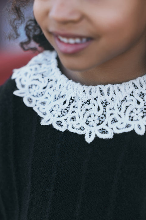 Pull - Noir col volanté - Image principale