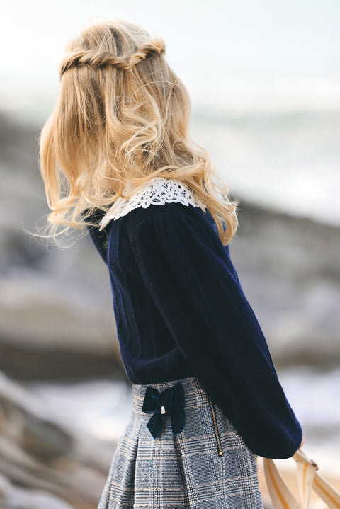 Pull - Marine col volanté - Image principale