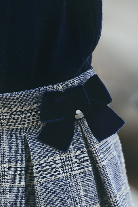 Jupe - Marine à carreaux - Image principale