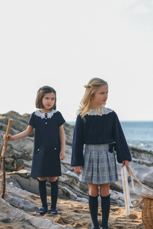 Jupe - Marine à carreaux - Image principale