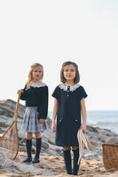 Jurk - Navy Kraag met ruches