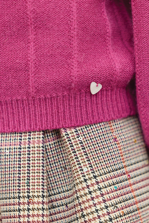 Pull - Magenta col volanté - Image principale