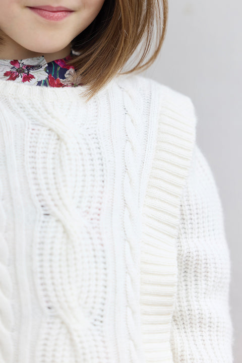 Pull - Ecru maille torsadée - Image principale