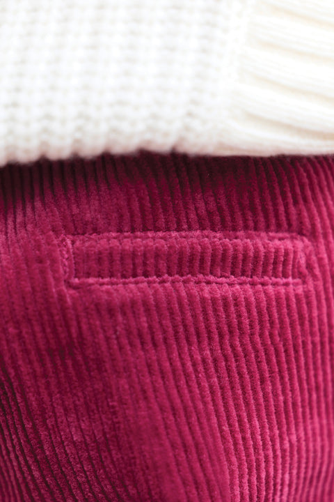 Pantalon - Magenta en velours - Image principale