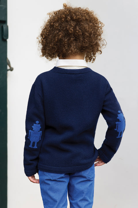 Pull - Marine en laine signature TC - Image principale