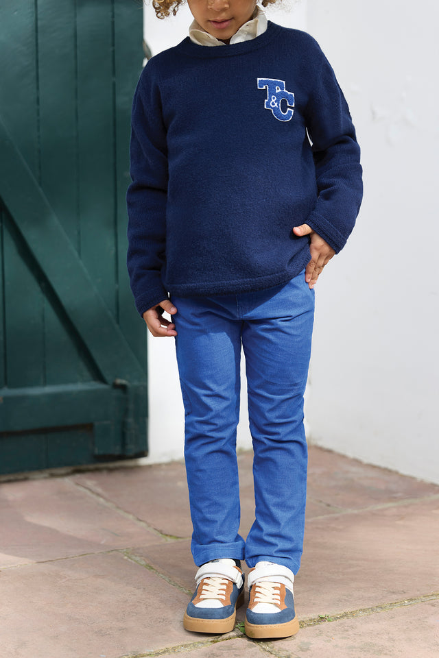 Pantalon - Bleu électrique en velours - Image principale