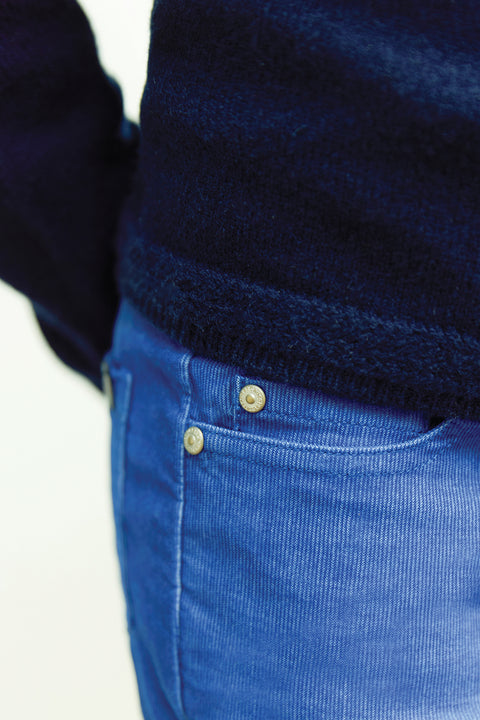 Pantalon - Bleu électrique en velours - Image principale