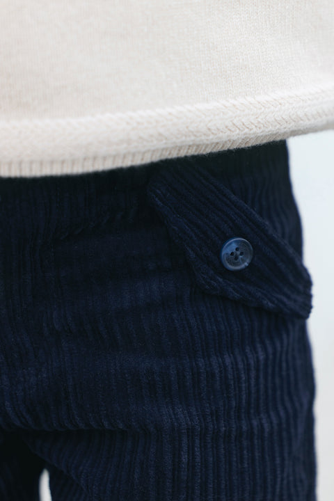 Pantalon - Marine en velours - Image principale