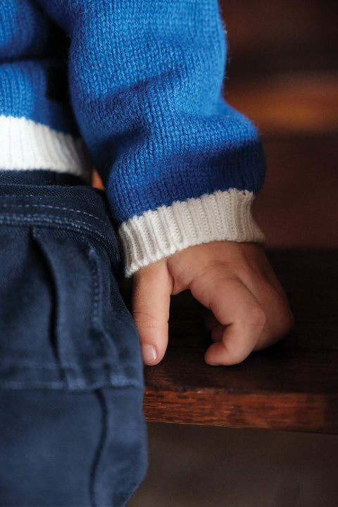 Pull - Bleu électrique motif jacquard - Image principale