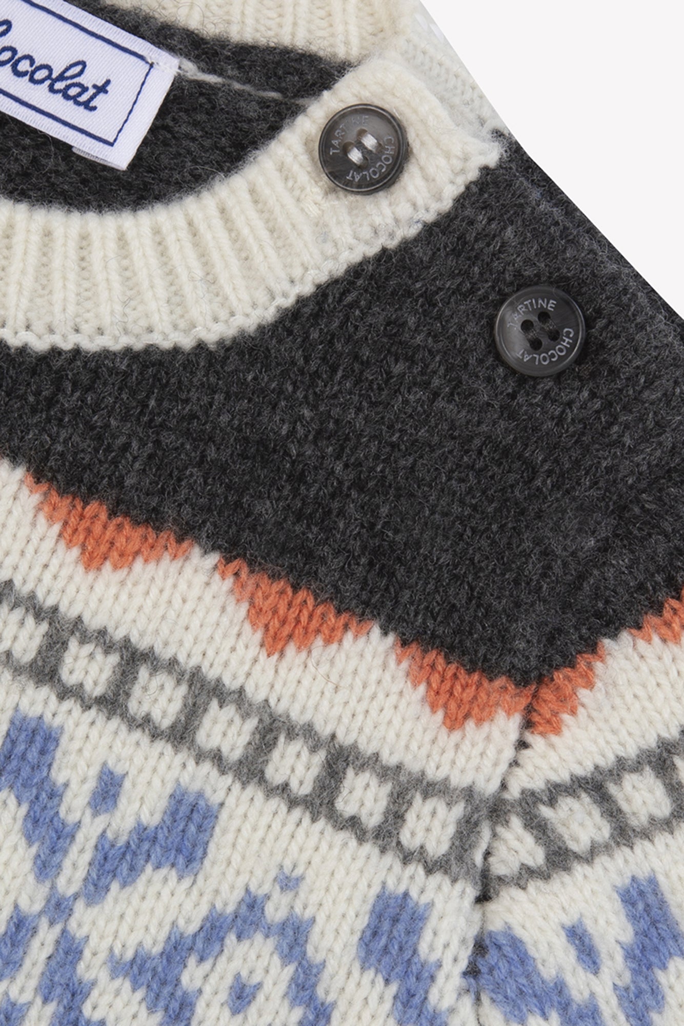 Pull - Gris foncé chiné motif jacquard