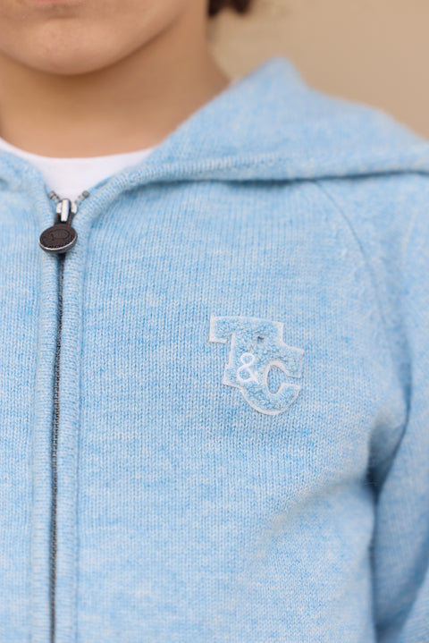 Gilet - Bleu glacier chiné signature TC - Image principale