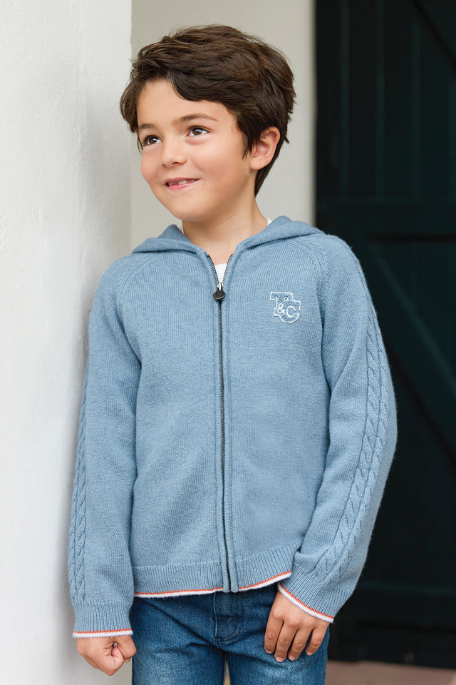 Gilet - Bleu grisé chiné signature TC - Image principale