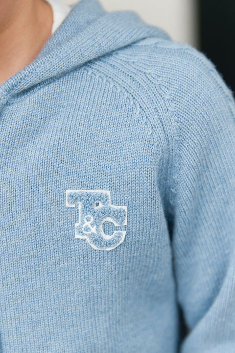 Gilet - Bleu grisé chiné signature TC - Image principale