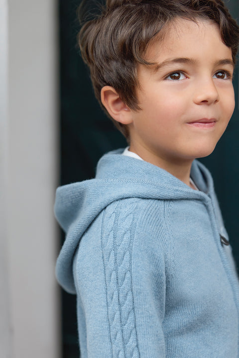 Gilet - Bleu grisé chiné signature TC - Image principale