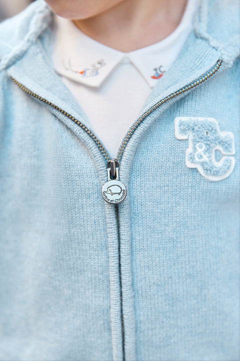 Gilet - Bleu glacier chiné signature TC - Image principale